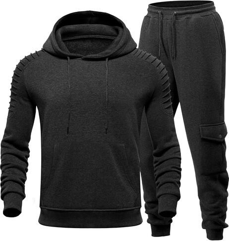 طقم بدلة رياضية هوديي للرجال مكون من قطعتين من الملابس الرياضية الكاجوال، سويت شيرت وبنطلون للركض in Kuwait
