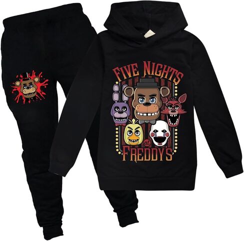 Boys' Tracksuits Freddy's Anime Cartoon Game Cotton Hoodie Sweatpants Set Youth Kids 2Pcs Outfits in Saudi Arabia