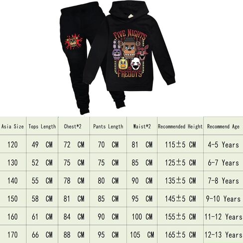 Boys' Tracksuits Freddy's Anime Cartoon Game Cotton Hoodie Sweatpants Set Youth Kids 2Pcs Outfits in Saudi Arabia