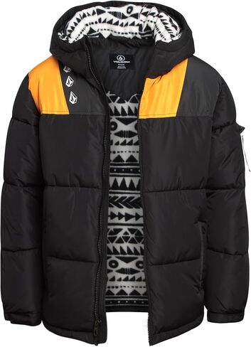 Volcom Boys' Winter Jacket - Cozy Printed Sherpa-Lined Hooded Quilted Jacket - Insulated Puffer Jackets for Boys (Sizes:4-20) in Saudi Arabia