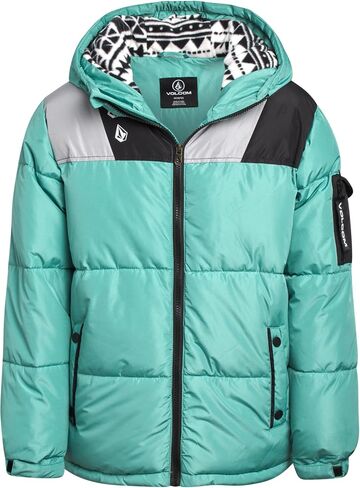 Volcom Boys' Winter Jacket - Cozy Printed Sherpa-Lined Hooded Quilted Jacket - Insulated Puffer Jackets for Boys (Sizes:4-20) in Saudi Arabia