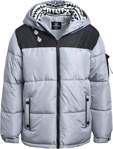 Volcom Boys' Winter Jacket - Cozy Printed Sherpa-Lined Hooded Quilted Jacket - Insulated Puffer Jackets for Boys (Sizes:4-20) in Saudi Arabia