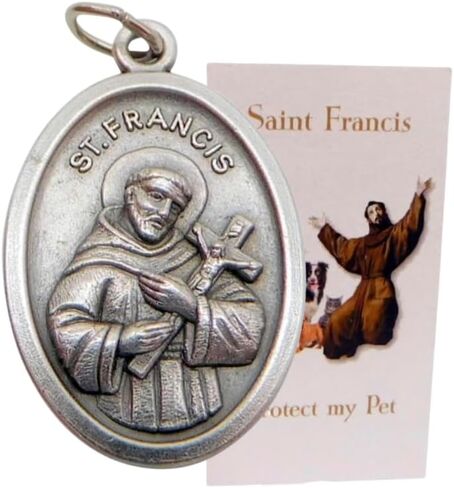 Westmon Works St Francis Medal Set with Wallet Sized Prayer Card and Metal Saint Trinket Made in Italy in Saudi Arabia
