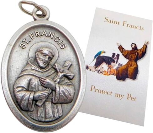Westmon Works St Francis Medal Set with Wallet Sized Prayer Card and Metal Saint Trinket Made in Italy in Saudi Arabia