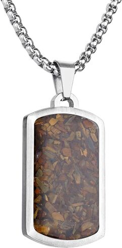 Gemstone Dog Tag Necklace for Men Stainless Steel Engraved Blue Sodalite Turquoise Tumbled Chips Stone Dog Tags Pendant Necklace for Men Women Boys Boyfriend Jewelry Gift in Saudi Arabia