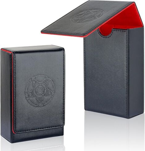 Tarot Card Case/Holder, Single Deck PU Leather Card Holder for Most Standard Size Tarot Cards or Playing Cards, Black and Red in Saudi Arabia