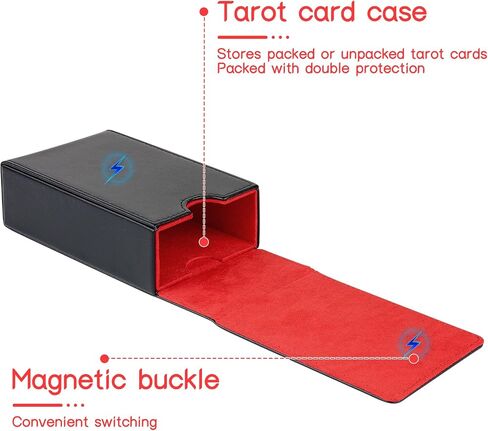 Tarot Card Case/Holder, Single Deck PU Leather Card Holder for Most Standard Size Tarot Cards or Playing Cards, Black and Red in Saudi Arabia