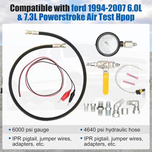 مجموعة أدوات اختبار الضغط العالي وتسرب الهواء من Hpop متوافقة مع 1994-2007 Ford F250 F350 6.0L & 7.3L Powerstroke in Kuwait