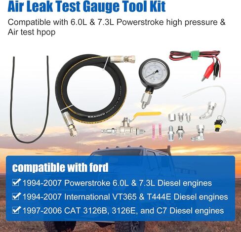 مجموعة أدوات اختبار الضغط العالي وتسرب الهواء من Hpop متوافقة مع 1994-2007 Ford F250 F350 6.0L & 7.3L Powerstroke in Kuwait
