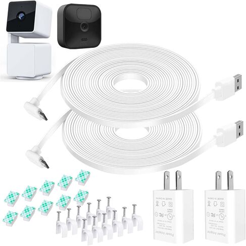 كابل طاقة ومحول DIANMU بطول 10 أقدام لكاميرا Wyze Cam Pan V3 داخلي/خارجي، وميض خارجي (الجيل الثالث)، شاحن سلك شحن تمديد على شكل حرف L لكاميرا الأمان (ليس لكاميرا Wyze Cam V3)، عبوتان in Saudi Arabia