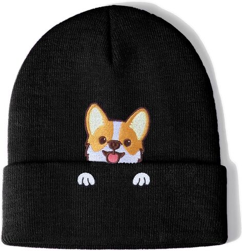 Corgi Dog Hat Beanie for Corgi Lovers Corgi Gifts for Corgi Dog Mother Dad Cute Corgi Stuff Decor Women Men in Kuwait