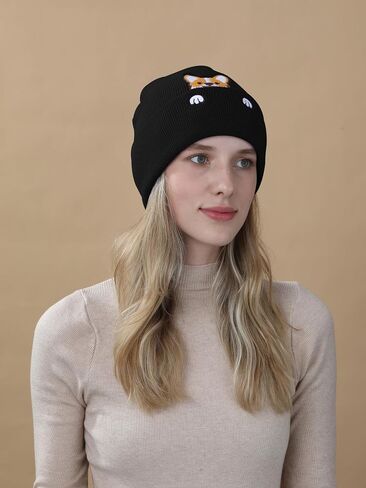 Corgi Dog Hat Beanie for Corgi Lovers Corgi Gifts for Corgi Dog Mother Dad Cute Corgi Stuff Decor Women Men in Kuwait
