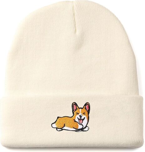 Corgi Dog Hat Beanie for Corgi Lovers Corgi Gifts for Corgi Dog Mother Dad Cute Corgi Stuff Decor Women Men in Kuwait