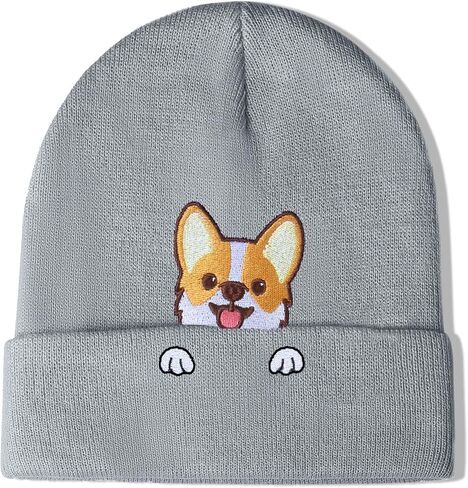Corgi Dog Hat Beanie for Corgi Lovers Corgi Gifts for Corgi Dog Mother Dad Cute Corgi Stuff Decor Women Men in Kuwait
