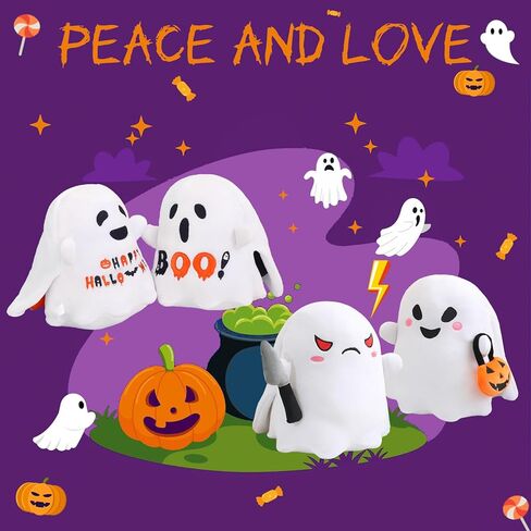 Halloween Ghost Plush Reversible Ghost Plushie - Angry + Scared - Cute Sensory Ghost Stuffed Animals Home Decor for Boys and Girls(Boo Ghost,10 Inch) in Kuwait