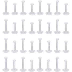 PiercingJ 16 جرام أقراط غضروف شفافة للرياضة البلاستيكية الحلزون الزنمة حلق مسمار ميدوسا مونرو حلقات الشفاه لابريت ثقب التجنيب لجراحة العمل 6 و8 مم طول القضيب in Kuwait