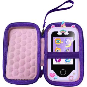 Kids Toy Phones Case Purple Children's Multifunctional Phone Case For Kids,Toddler Smart Phone Protable Protective Case For Baby Play Cell Phone, Sd Card, Lanyard And Cable (Purple)