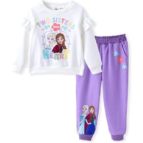 Disney Frozen Toddler Girl Outfits Long Sleeve Shirt and Pocket Pant Clothing Sets Fall Casual Pullover Dailywear