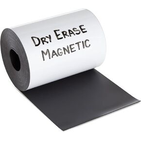 1 Pack Dry Erase Reusable Magnetic Tape Roll (4 Inch x 15 Foot) for Organizing Packaging, Customizable Classroom Whiteboard Reminders, Calendar, Scheduling