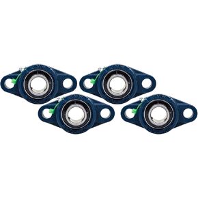 Jeremywell UCFL202-10 Pillow Block Bearing (4 Pack), 5/8 inch Bore, 2-Bolt Flange Mounted, Solid Base, Self-Alignment