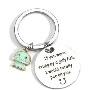 Jellyfish Keychain, Friendship Keychain, True Friends Jewelry Gift, Funny Friendship Gifts for Women Men Sisters, Sister Gifts from Sister Key Ring Stainless Steel - Birthday Gifts for Best Friends