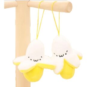 yueton Pack of 2 Banana Peel Phone Bag Keychain Key Chain Pendant Decoration Plush Toy Dolls For Boy Girl Kids