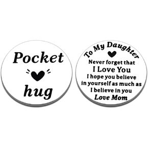 Stocking Stuffers for Teen Girls, Christmas Gifts for Daughter, Daughter Birthday Gifts, 21st Birthday Gifts for Her,Daughter Gifts from Mom,Teen Girl Gifts Trendy Stuff,Inspirational Pocket Hug Token