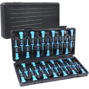 25 PCS Terminal Ejector Kit, Terminal Pin Removal Tool Kit Hard Carbon Steel Terminal Removal Tool Kit Automotive Wire Pin Connector Release Tool Set Non-Damage Depinning Tool