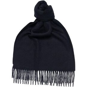 100% Cashmere Scarf Plain Black - Made In Scotland