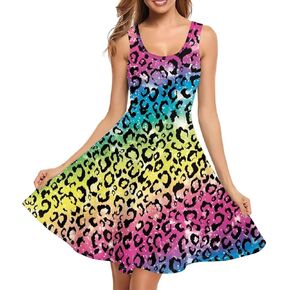 Dreaweet Casual Sleeveless Dresses for Women Girls, Round Neck Tank Dresses with Pockets Summer Sundress Size XS-4XL