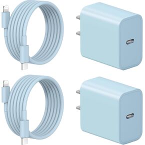 iPhone 14 13 12 11 Fast Charger [ MFi Certified ] 2-Pack USB C Wall Charger with 6FT Fast Charging Cable Compatible with iPhone 14/13/12/11/Xs/8, iPad, AirPods Pro and More