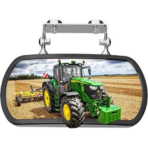 Universal Tractor Mirrors, Strong Magnetic Side Mirrors for Tractors, Forklifts, Lawn Movers, Lift Trucks, Golf Cart, Compatible with John Deere, Kubota and more, 2pcs (left and right)
