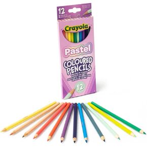 CRAYOLA Pastel Coloured Drawing Pencils, Pack of 12, for School and Leisure, Assorted Pastel Colours