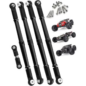 RC Aluminum Turnbuckles Upgrades Part for ARRMA 1/8 Kraton 6S BLX Outcast 6S BLX Talion 6S BLX,5PCS Alloy Aluminum Turnbuckles Set Upgrades Part,Black