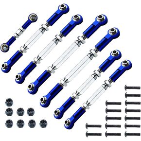 Stainless Steel Adjustable Turnbuckles/Camber Links with Rod Ends Set for 1/10 Traxxas Slash 4X4/2WD, Rustler 4X4/2WD, Stampede 4X4/2WD, Hoss 4X4,Bandit/VXL RC Car Hops Up Parts(Red)
