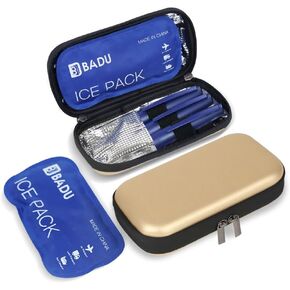 Insulin Cooler Travel Case TSA Approved Medication Diabetic Cooler for Daily Life Trip Refrigerated Medicine Organizer Bag for Insulin Pens and Diabetic Supplies Storage Includes Ice Pack(Blue)