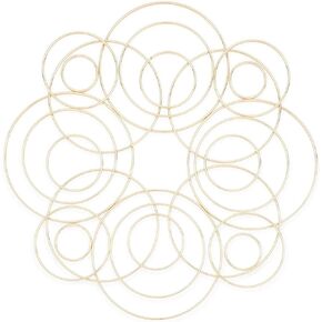 Bright Creations Metal Rings for Crafts, Macrame, and Dream Catchers (6 Sizes, Gold, 24 Pack)