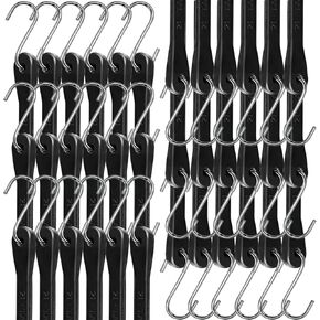 Bungee Cords with Hooks 21" 50 Pack, Heavy Long Duty Rubber Tarp Straps with Crimped S Hooks for Securing Truck, Cargo, Tarps in Extreme Weather, Max Stretch 1.5X & Max Load Capacity 185 LBS