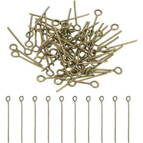 PATIKIL 16mm Open Eye Pins, 150Pcs 23 Gauge Metal Head Pins Needles Eye Pins for Jewelry Making Findings Earring Necklace Bracelet DIY Crafts, Gold Tone
