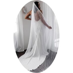 Wedding Veils Pearl Cathedral Long Wedding Veil Wedding Hair Accessories With Comb Veils for Women Wedding