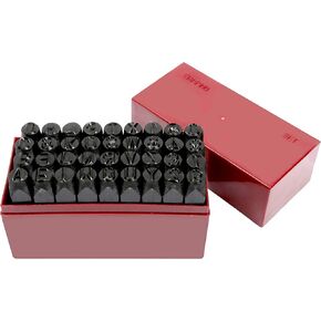 36 pc 3/8" Steel Metal Punch Letter & Number Stamp Stamping Kit Set with Case