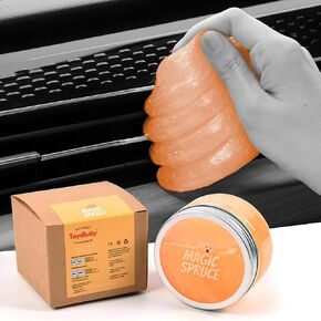 Car Cleaning Gel Kit for Car Interior, High End Orange Scented Cleaning Putty in Classy Jar, Detailing Cleaning Gel Universal Dust Cleaner, for Keyboard Apple Laptop, Car Cleaning Supplies