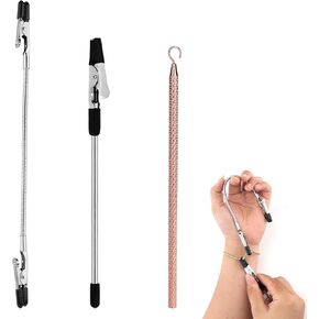 3pcs Bracelet Helper Tools, Wearing Assistance Hook and Clips Quick Wear and Disassembly Fastener Helper Tool for Jewelry Bracelets Watch Necklace Clasps Zippers Crafts
