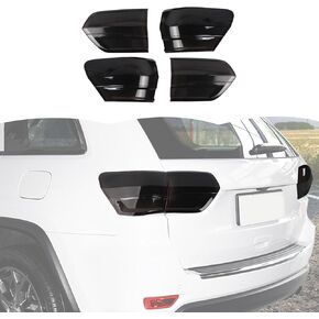 RT-TCZ Smoked Black Tail Light Lamp Cover Guard Trim Decoration Exterior Accessories for Jeep Grand Cherokee 2014-2020