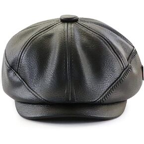 Mens Women Leather Hats Caps Classic Gatsby Ascot Newsboy Fashion Ivy Beret for Men Women