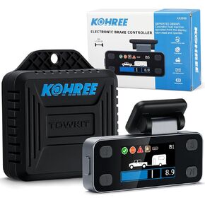 Kohree Upgraded Trailer Brake Controller, Split Electric Brake Controller Kit, LCD Screen, Smart Chip, Proportional Brake Controller for Trailers with 1-3 Axles
