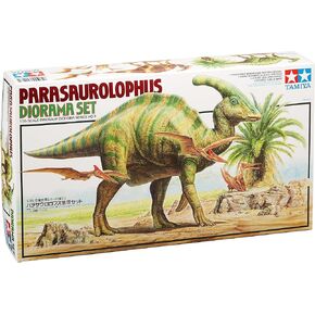 Tamiya - 1:35 Parasaurolophus Diorama Set - Plastic Construction Kit - Model Making - Faithful Replica - Detailed Kit - Crafts - Hobby - Assembly