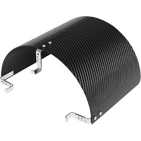 Universal Air Intake Filter Cover Heat Shield Stainless Steel Carbon Fiber Cover compatible with 2.5-3.5" Cone Filter (Black)
