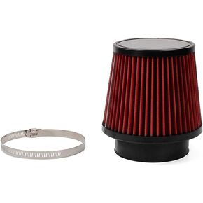 Red 4" 100mm Inlet Cone Replacement Dry Air Filter High Flow Car Performance Cold Air Intake Filter