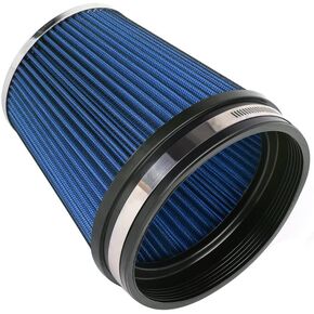 MUGE RACING 6" 152 mm High Flow Inlet Air Filter, Air Intake Cone Filter Replacement Performance Washable Clamp-On Dry, 6'' Tall(Black)